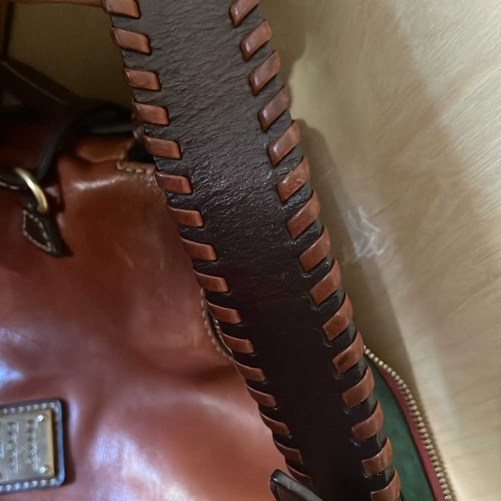 Dooney Bourke Leather Handbag Purse Vintage D & B Brown Zip - Picture 6 of 11